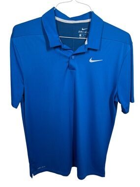 Nike Men’s Dri-FIT Polo in Bright Blue with White Swoosh Mens SZ L